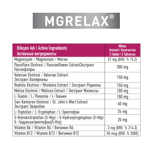 GALATA HEALTHCARE  MGRELAX 60 TABLET