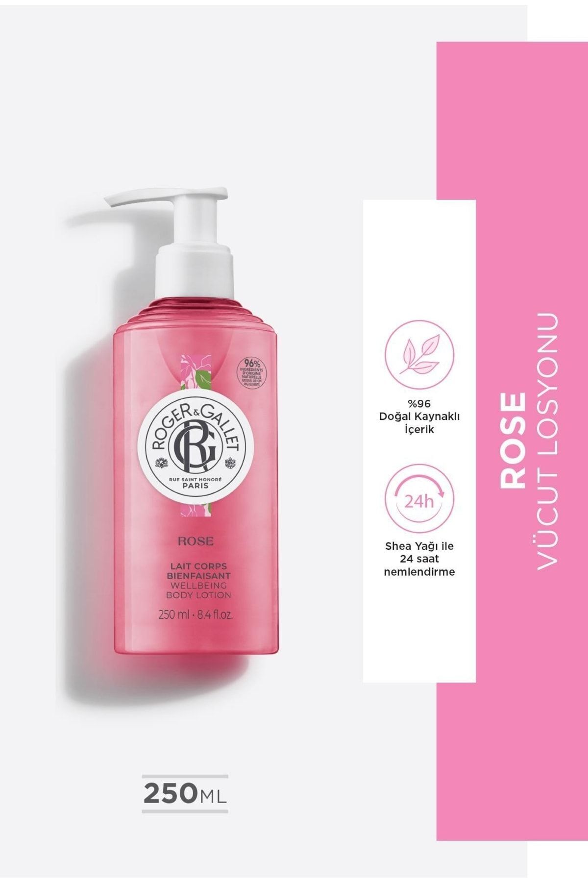 Roger&Gallet Rose Shea Yağı Ve Gül Özü Içeren, Nemlendirici Vücut Losyonu 250ml