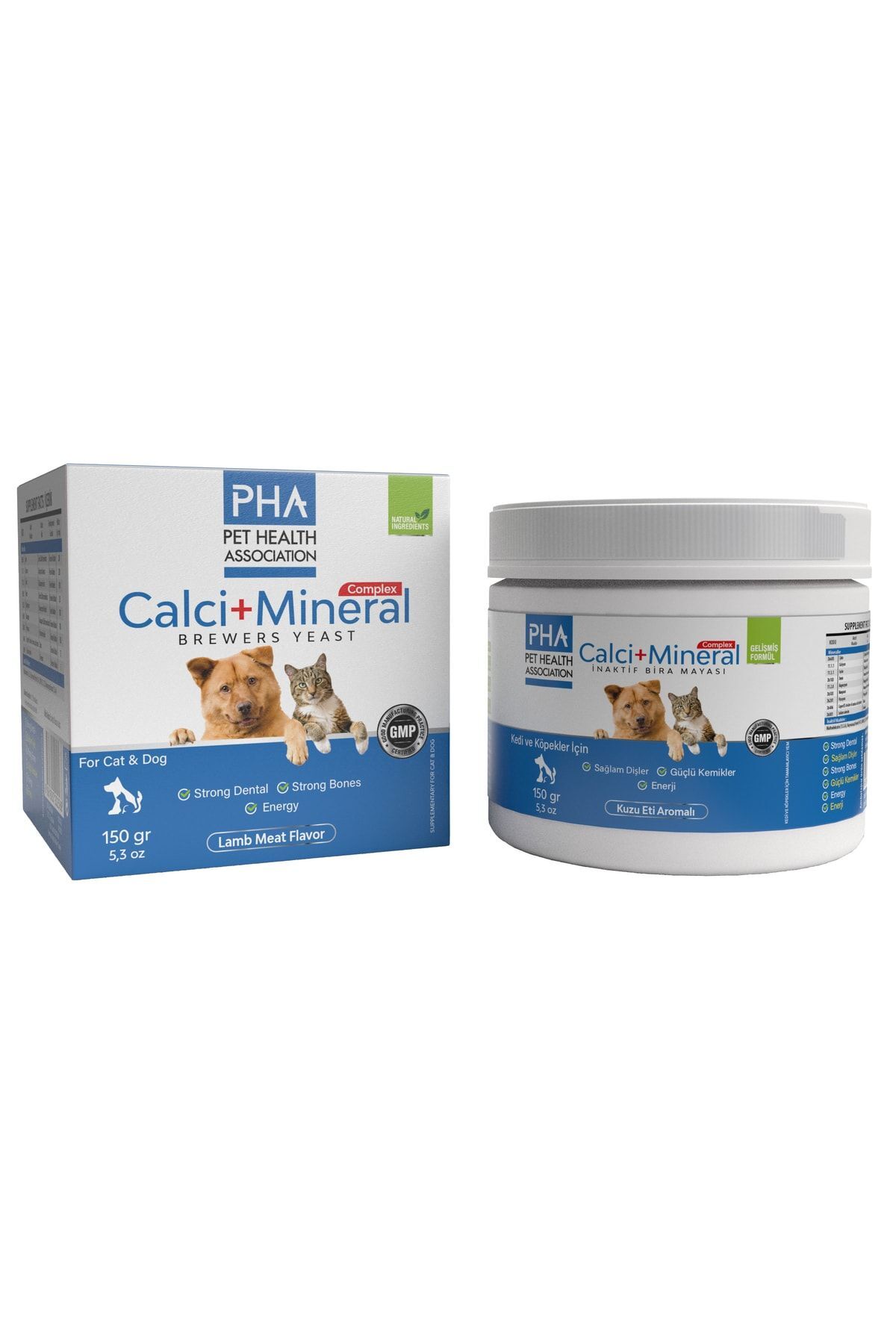 PHA Calci-mineral- Kedi Ve Köpek Için Kuzu Eti Aromalı Kalsiyum Mineral Desteği 150 Gr Toz