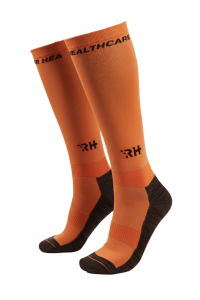 Rider Healthcare ProRide Gümüş İplikli+Havlu Uzun Çorap Turuncu Siyah Women