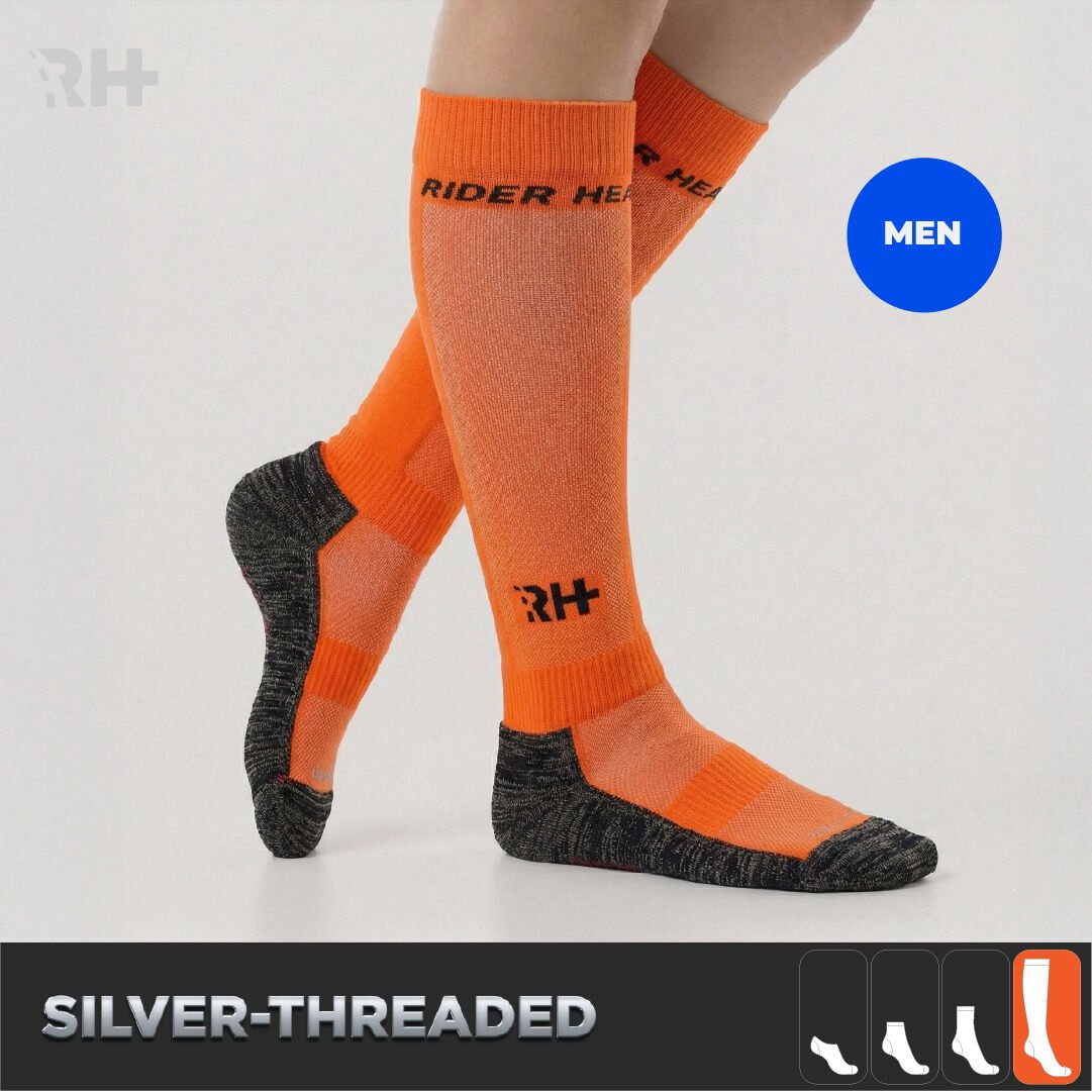 Cryo Silver + Havlu Taban Uzun Çorap — Turuncu/Siyah (Erkek)