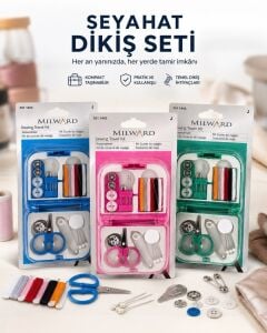 Milward Seyahat Dikiş Seti – Kompakt ve Çok Parçalı Mini Dikiş Kiti